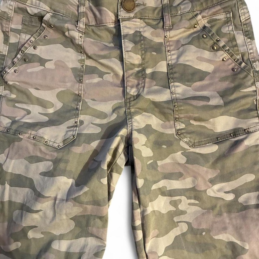 Camo Cargo Pants Studded Pockets Military Y2K Size 8 - Picture 2 of 6